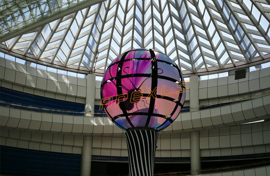 黔南州科技馆LED伸缩球形屏